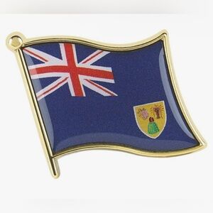 Gold and Blue Flag Brooch